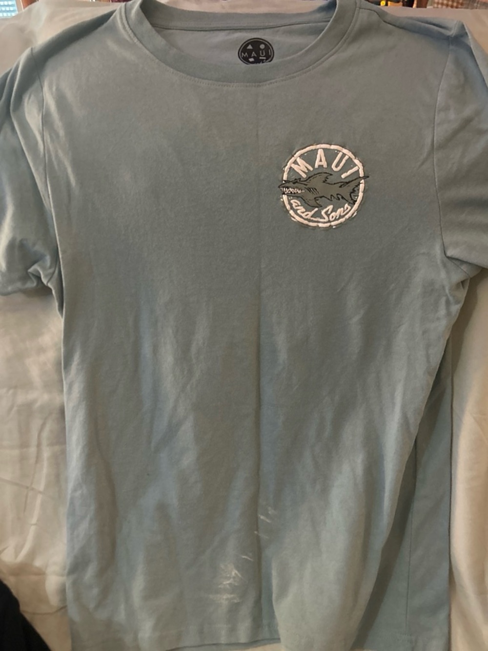 Maui and Sons Light Blue Short Sleeve Logo Tee